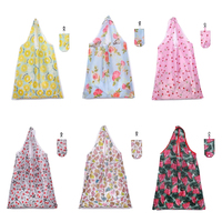 2023 Épicerie réutilisable de mode recyclable écologique, sac à provisions pliable en polyester avec pochette à fermeture éclair/