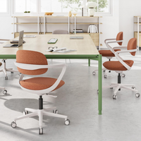Chaise de bureau moderne pour cadre, dossier mi-haut, en tissu, élégante, avec accoudoirs, pivotante, réglable en hauteur