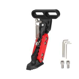 Ulip Black Red Adjustable Kickstand with Side Beveled Mounting Holes Electric Scooter 13.6CM Foot Support <b>Footrest</b> Parking Part - Product Image 5