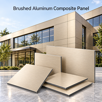 Panneau composite en aluminium brossé 3 mm 4x8 pieds en or champagne pour projets de finition intérieure