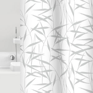 Cortina de Ducha de Tela Lago, 180x200 cm, Diseño de Bambú, Decoración para Baño - Product Image 1