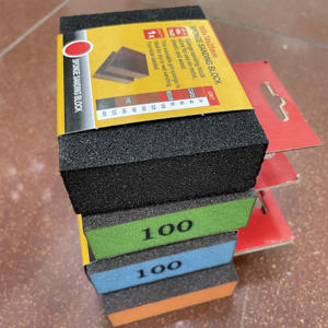 100x70x25mm sünger zımpara blok köpük el aşındırıcı araçlar için Metal cilası ahşap kaba orta ince dört tarafı zımparalanmış 60-240 # - Product Image 3