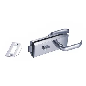 European Style Office Swing Glass Door Lock Set Aluminum Frame with Cylinder Handle Steel/Stainless Steel Hotel Shower Doors