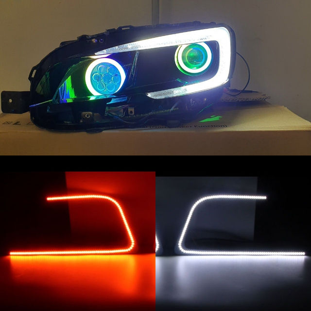 B-deals Led White & Yellow Color S4 JDM DRL for Legacy S Ubaru WRX/STI 2015+ Daytime Running Light