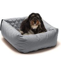 Siège auto 2-en-1 pour chien Lit lounge d'intérieur confortable Siège rehausseur pour chien Chats Ceinture de sécurité pour animal de compagnie Laisse Siège rehausseur de voiture pour chien
