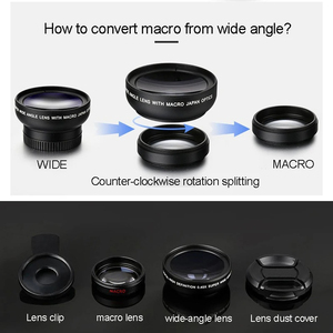 Objectif Grand Angle 0.45X et Macro 12.5X à Clipser pour Téléphones Portables – Accessoire <span class=keywords><strong>Photo</strong></span> Optique Professionnel 2-en-1 - Product Image 2