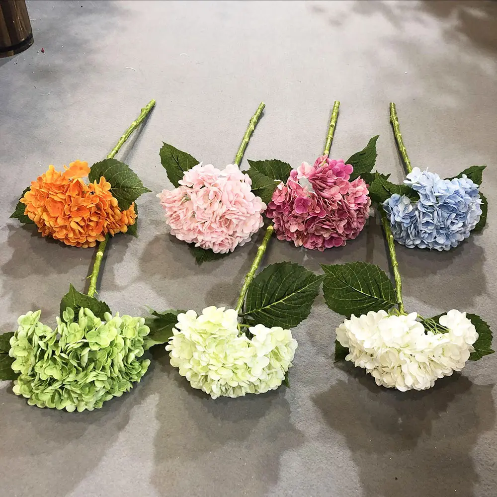 Vsdrea — fleurs d'hortensia artificielles, avec technologie 3D de haute qualité, pour décoration de table et de mariage, 53cm