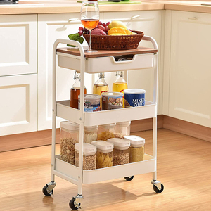 Chariot de rangement roulant à <span class=keywords><strong>3</strong></span> niveaux pour fournitures de bureau personnalisées, avec tiroirs, pour imprimante - Product Image 4
