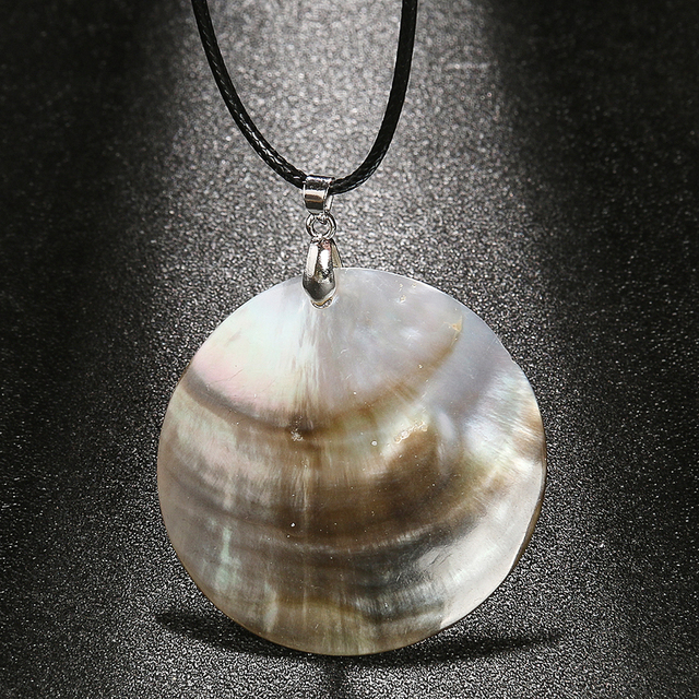 45mm  60mm Trendy Natural Shell Mother Pearl Pendant Necklace Rope Chain Party Costume Jewelry