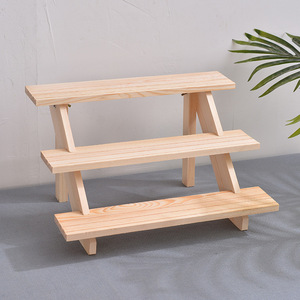 In stock solid wood dessert <b>table</b> storage rack, multi-tiered jewelry <b>display</b> rack, shop desktop storage and organization rack - Product Image 1