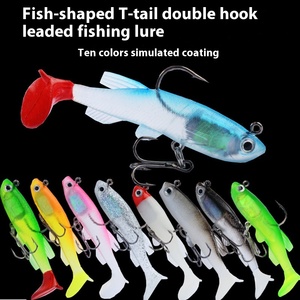 Grenz überschreiten der Großhandel T-Tail Bass Seefisch köder <span class=keywords><strong>Soft</strong></span> Bionic Luminous Bait Doppelhaken Blei ABS Material für Süßwasser fische - Product Image 3
