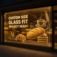 Écran LED transparent sur mesure pour vitrine de boulangerie, affichage de projet personnalisé