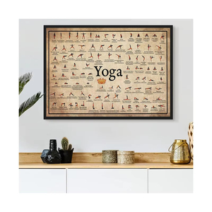 モダンホームワークアウトジムウォールアート油絵ヨガアスタガ図ポーズリビングルーム壁装飾健康ポスター - Product Image 2