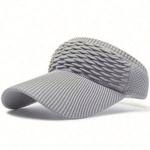 Casquette de soleil tricotée élastique à rayures pour femme, grand bord, décontractée, respirante, confortable, protection solaire extérieure – Offre spéciale été - Product Image 2