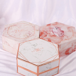 Elegante Scatola Esagonale per Bomboniere, Confezione <span class=keywords><strong>Regalo</strong></span> per Gioielli con Stampa 'Sweet Witness', Scatola in Cartone per Amanti - Product Image 2