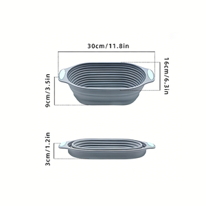 Bol de levée de pâte ovale pliable en silicone de qualité alimentaire <span class=keywords><strong>avec</strong></span> poignées antidérapantes pour la cuisson (vente en gros) - Product Image 6