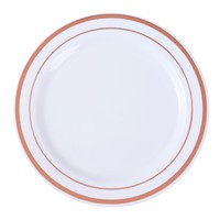 Assiettes jetables en plastique or et argent pour fête