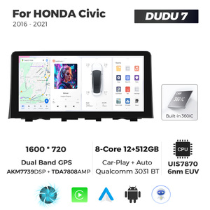 DUDUAUTO Android Car Headunit Multimedia Displayer para 10,33 pulgadas HONDA Civic 2016-2021 Otc-acore FYT 7870 <span class=keywords><strong>CPU</strong></span> cámara panorámica - Product Image 6
