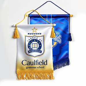 Bandera de satén de doble cara con año de fundación para el equipo de baloncesto de París o decoración de pared de la escuela Caulfield - Product Image 1