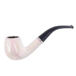 New Arrival Carve White Bakelite Smoking Pipe and Accessories Men Small Type Smoking Pipe For Tobacco Pipe