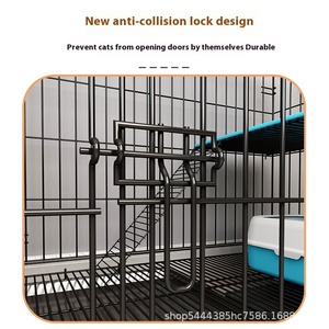 Сверхбольшая Удобная комнатная клетка для кошек Складная с свободным пространством, два-три слоя, сплошная металлическая кнопка для унитаза для собак - Product Image 3