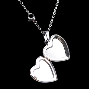 Collar con colgante <span class=keywords><strong>de</strong></span> corazón <span class=keywords><strong>y</strong></span> foto para mujer, joyería con Control <span class=keywords><strong>de</strong></span> temperatura, recuerdo, Corazón - Product Image 5
