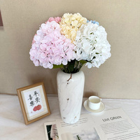 Hortensias artificiels de haute qualité en tissu de soie rose clair, magnifique bouquet pour la décoration de mariage, de remise de diplôme ou d'Halloween