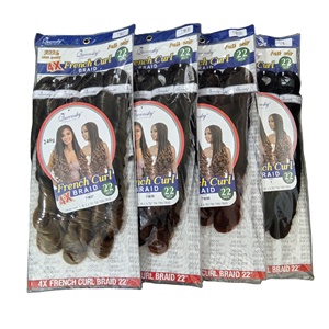 Precio al por mayor: Extensiones de cabello sintético de fibra de baja temperatura, <span class=keywords><strong>rizado</strong></span> francés de onda suelta, 22 pulgadas, 240 g, juego de 4, fáciles de usar. - Product Image 1