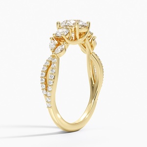 Elegant Bridal Engagement <b>Ring</b> Gold Color with Sparkling Diamond Style <b>Crystal</b> Romantic Wedding Proposal Gift - Product Image 1