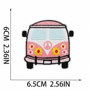 Iron on Embroidered Pink Style Sun Flower Cloud Rainbow butterfly Patches for Clothes Bag Decoration - Product Image 5