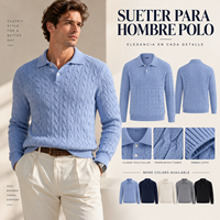 Pull en maille torsadée à manches longues pour homme, col classique, ourlet côtelé, vêtements pour hommes de qualité supérieure, usine de vêtements sur mesure