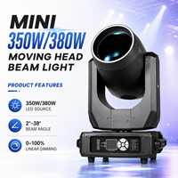 Nueva Llegada: Mini Cabeza Móvil Sharpy Beam de 350W 380W con Anillo, Doble Prisma, 14 Colores, Efecto Arcoíris, 17 Gobos, DMX512