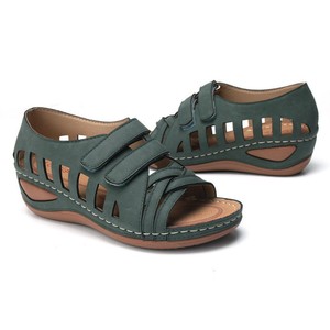 <span class=keywords><strong>Scarpe</strong></span> da donna di <span class=keywords><strong>grandi</strong></span> dimensioni in tinta unita in Velcro comode <span class=keywords><strong>scarpe</strong></span> da spiaggia estive con fondo piatto leggero e Casual - Product Image 1