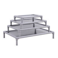 Lit d'été pour animaux de compagnie en plein air lavable et respirant en tissu Oxford lit de camp surélevé pour chat chien carton à motif solide