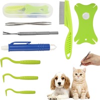 Kit Manual de Plástico para la Eliminación de Garrapatas y Pulgas en Mascotas, Gancho para Eliminar Piojos y Pulgas para Mascotas ISHOW