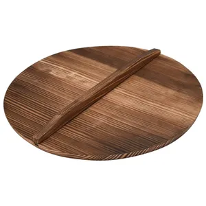 烧棕色轻质手工厨房配件天然木制锅盖