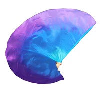 Drapeaux en soie Nayaking Ailes d'Ange avec tiges, bannière en soie translucide semi-circulaire peinte à la main, légère et fluide comme des plumes
