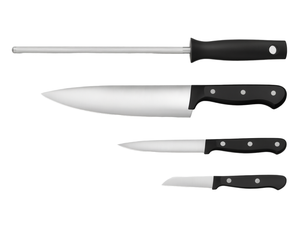 Five-piece Disposable 5Cr15 Stainless Steel Laser-patterned <b>Sharp</b> Kitchen <b>Knife</b> <b>Set</b> for Cooking Western Leather Sheath <b>Knives</b> - Product Image 1