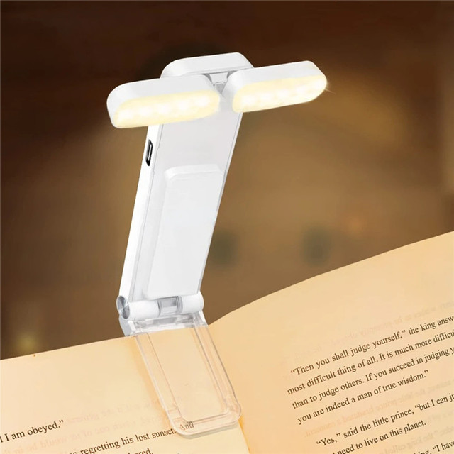 USB Rechargeable Clip Mini Book Light Led Portable Bookmark Reading Light Brightness Adjustable Night Reading Book Lamp