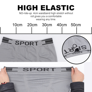 Sport-Friendly in microfibra poliammide senza soluzione di continuità Boxer intimo da uomo elastico Logo cintura senza tag mutande tinta unita Mix - Product Image 3
