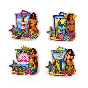 Customized Ocean Vibe Florida Magnet All-Shape Fengyi Travel Souvenir <b>MDF</b> Fridge Magnet Ocean Style Home Decoration - Product Image 2