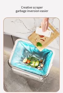 Poubelle murale de cuisine Rangement des taquets de cuisine Pliant Ménage Autocollants sans trace Armoire Salle de bain Panier à ordures - Product Image 5