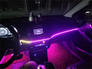ไฟบรรยากาศในรถยนต์ Symphony Led <span class=keywords><strong>18</strong></span> in 1 RGB 64 สี แถบอะคริลิค ไฟตกแต่งภายในรถยนต์ - Product Image 6