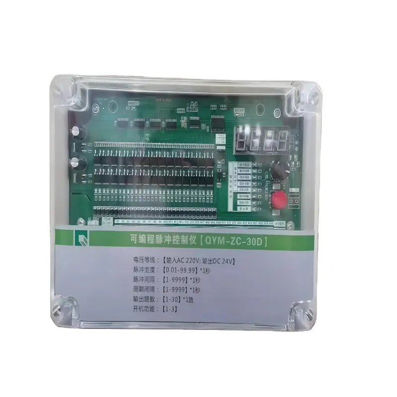 QYM-ZC-12D صمام الملف اللولبي جهاز التحكم بالنبض جهاز التحكم في المؤقت للإشارة لجامع الغبار 220 فولت AC 24 فولت DC