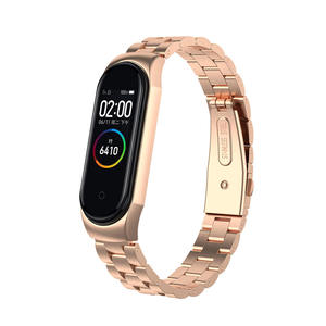 Cinturino da polso regolabile per <span class=keywords><strong>Xiaomi</strong></span> Mi <span class=keywords><strong>Band</strong></span> 6 <span class=keywords><strong>5</strong></span> 3 4 - Bracciale e cinturini di ricambio in acciaio inossidabile con custodia in metallo - Product Image 2