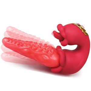 هزاز سيليكون لسان متحرك 10 أوضاع، محفز البظر والحلمات والنقطة G، لعبة جنسية قوية للمداعبة الفموية للنساء البالغات - Product Image 1