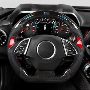 <span class=keywords><strong>Volante</strong></span> <span class=keywords><strong>Deportivo</strong></span> de Fibra de Carbono Real con LED de Velocidad RPM para Chevrolet <span class=keywords><strong>Chevy</strong></span> Camaro 2007-2013, <span class=keywords><strong>Volante</strong></span> de Cuero Negro - Product Image 1