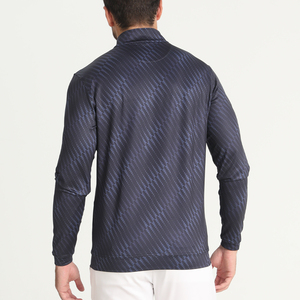 Jersey de golf de poliéster al por mayor, Camiseta deportiva de manga larga con cremallera de cuarto de alta calidad, logotipo personalizado impreso bordado suave - Product Image 3