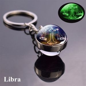 Porte-clés lumineux en cristal à 12 constellations, pendentif boule de verre, porte-clés du zodiaque, cadeau d'anniversaire pour hommes et femmes - Product Image 6