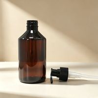 Vente flash - Bouteille de shampooing en PET de 320 ml, bouteille en plastique ronde ambrée avec pompe à lotion pour le lavage du corps, soins personnels, OEM personnalisé